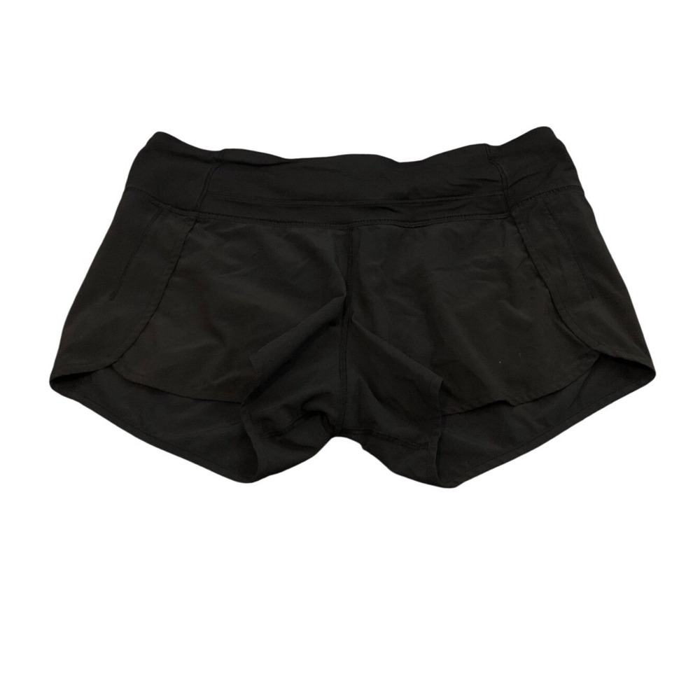 Lululemon Run Times Shorts Women's Size 8 Black Inseam 4" Running Gym